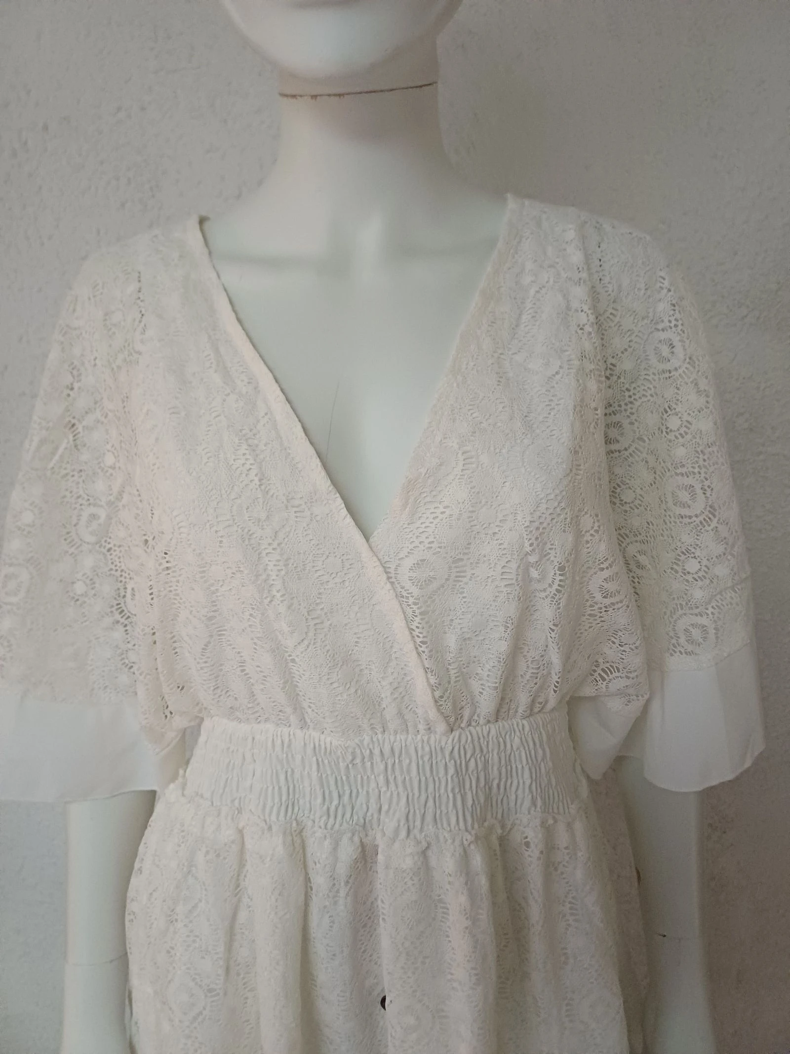 Linda robe estilo boêmio tom creme com rendas - 38 – photo 2